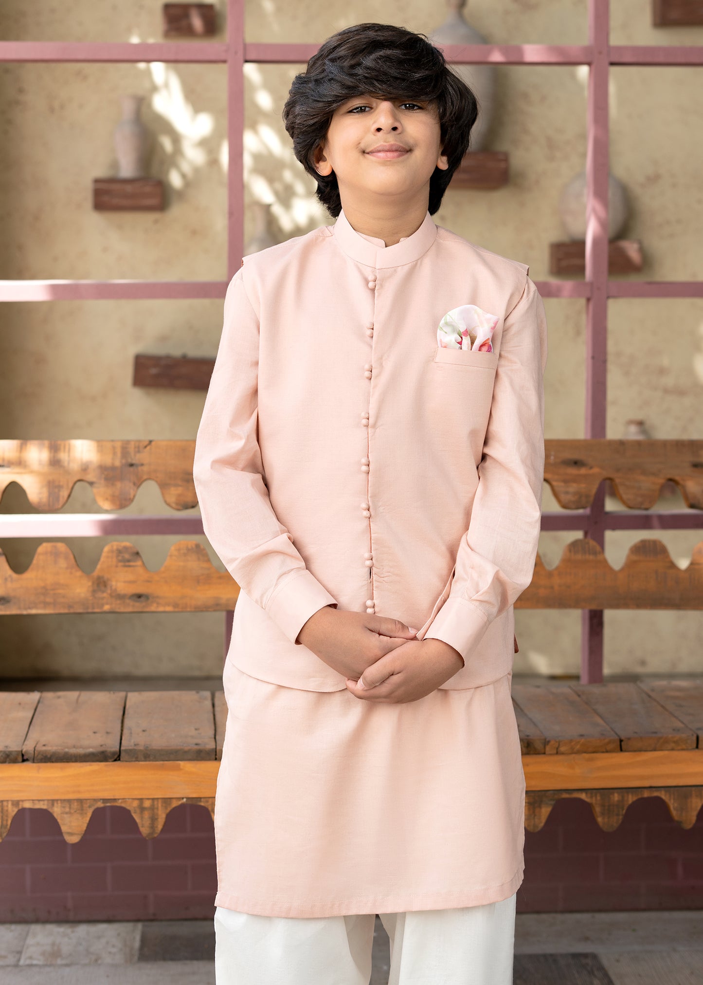 Peach Praline Waistcoat Set