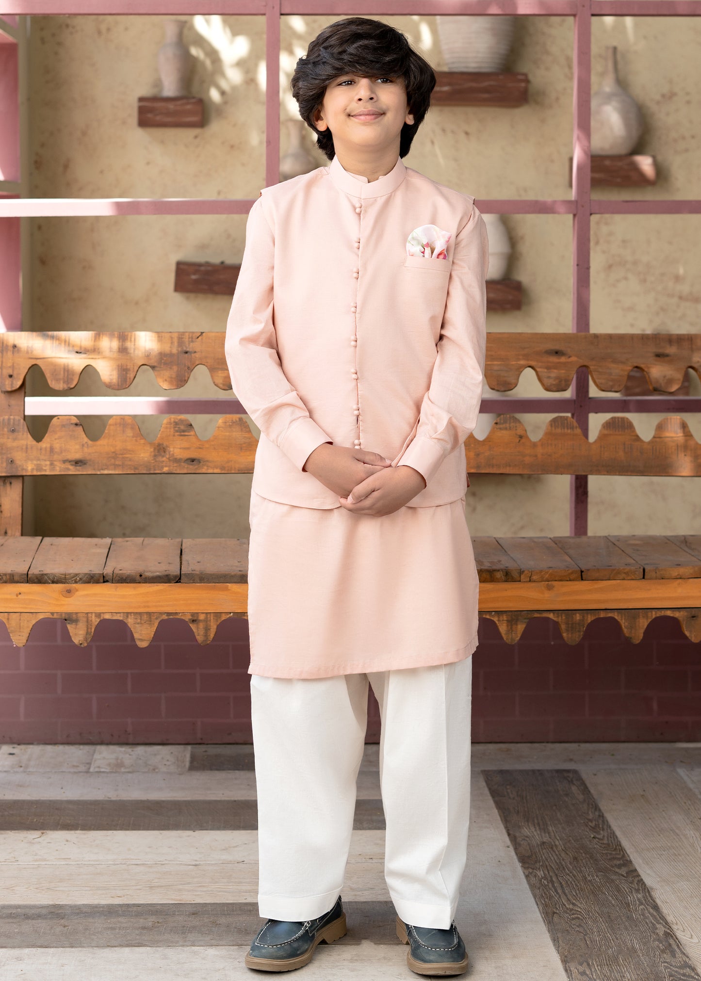 Peach Praline Waistcoat Set