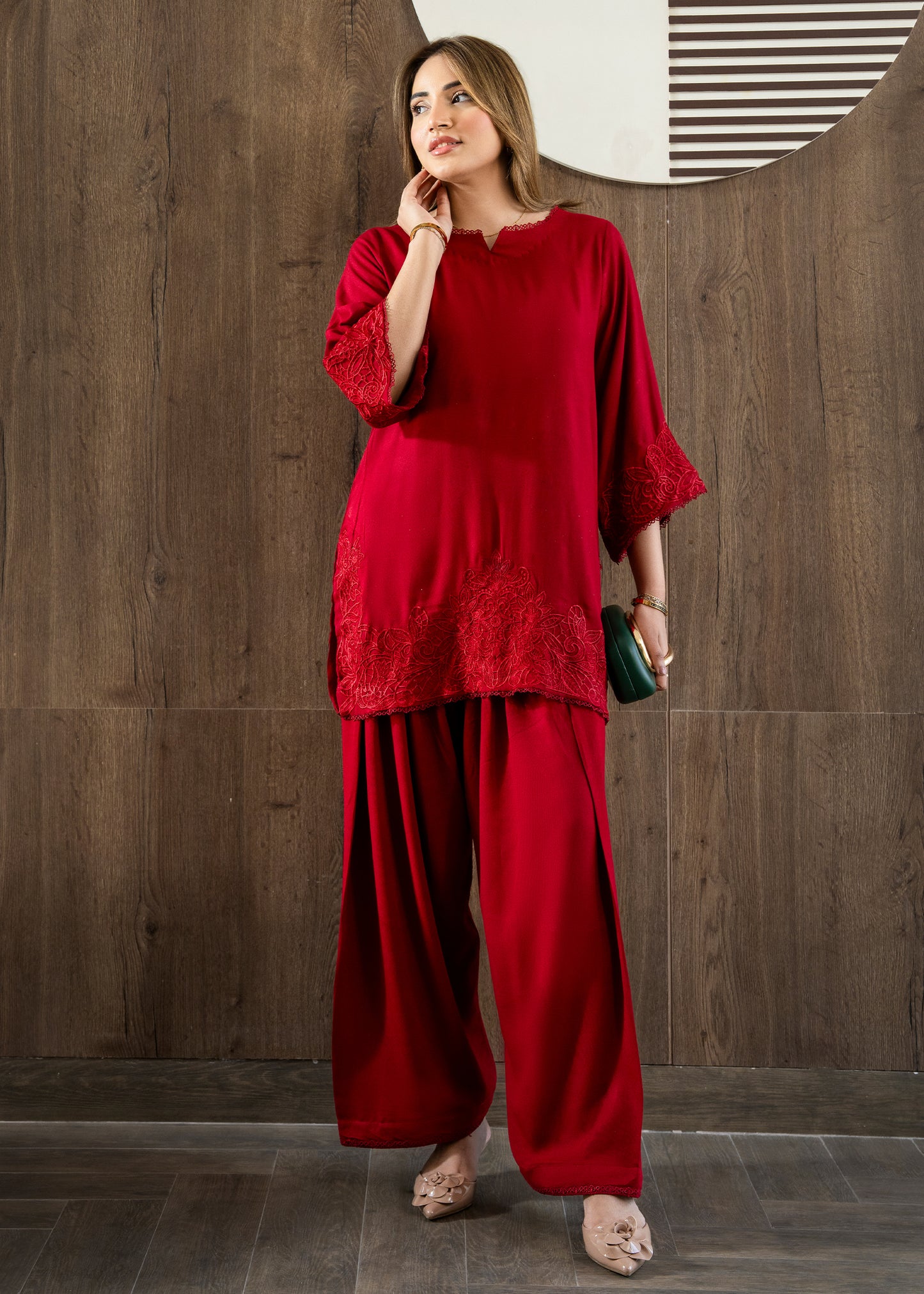 Scarlet Embroidered Co-Ord