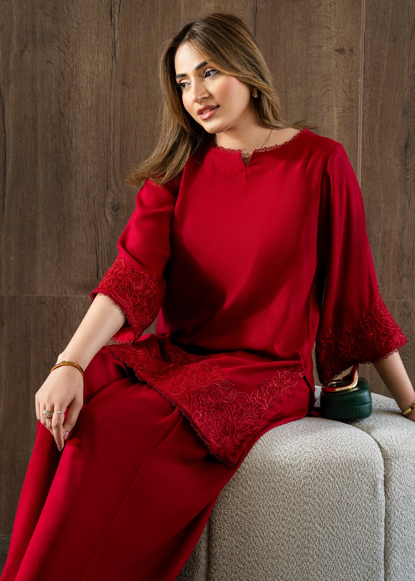 Scarlet Embroidered Co-Ord